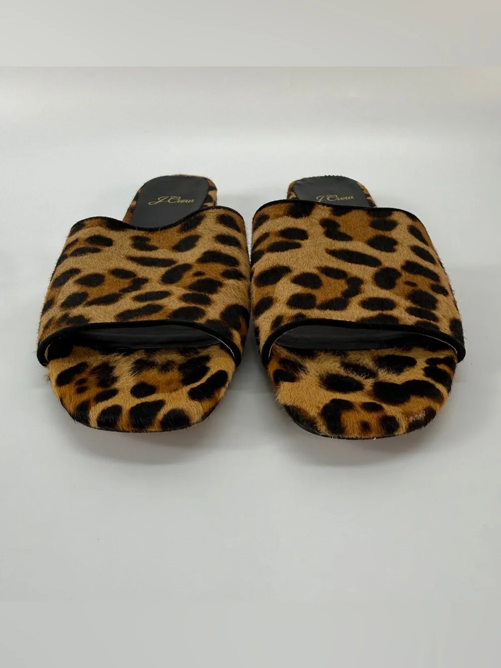 J. Crew Abbie Slide Sandals In Leopard Calf Hair Women’s Size 8.5 - Picture 4 of 10